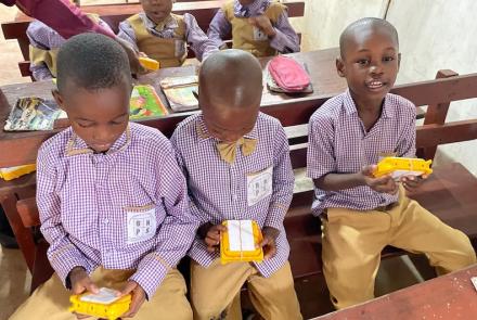 Kids with SolarBudy lamps - Sierra Leone, July 2026