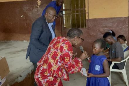 Mayor Yvonne And Sylvester At The Develop Africa 2025 Year Of The Pencil Campaign - Sierra Leone